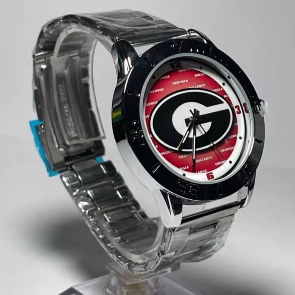 Georgia Bulldogs Logo Watch Stainless Steel Band UGA Fan Gift - Picture 3 of 4